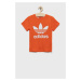 Detské bavlnené tričko adidas Originals oranžová farba, s potlačou