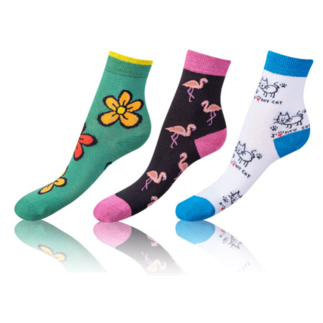 Bellinda CRAZY KIDS SOCKS 3x - Detské bláznivé ponožky 3 páry - biela - zelená - čierna