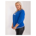 Cobalt blue plus size blouse with appliqué