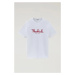 Tričko Woolrich Embroidered Logo T-Shirt Biela