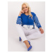 Women's striped sweatshirt in cobalt blue