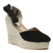 Manebi Espadrilky Heart-Shaped Wedge Espadrilles K 1.0 WH Čierna