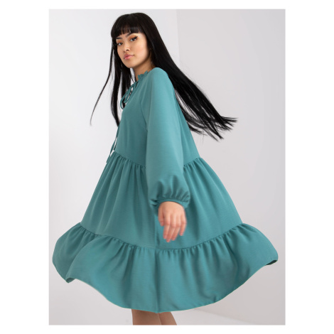 Sea dress with frills and long sleeves