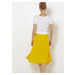 Žltá asymetrická midi sukňa CAMAIEU