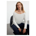 Trendyol Ecru Transparent Look Fine Knitwear Sweater