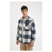 DEFACTO Regular Fit Regular Cut Polo Collar Plaid Lumberjack Flannel Long Sleeve Shirt