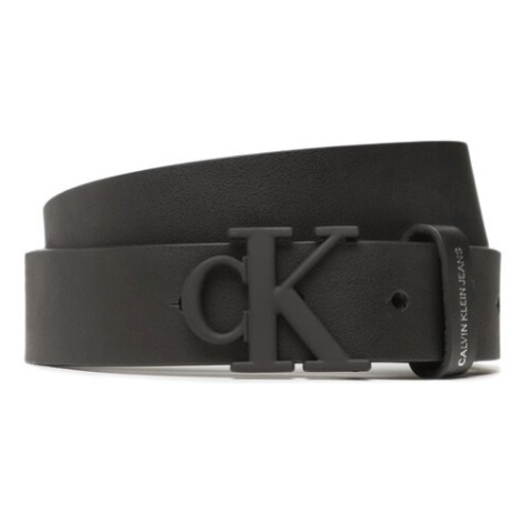 Calvin Klein Jeans Detský opasok Metallic Ck Bule Belt IU0IU00392 Čierna