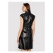 KARL LAGERFELD Šaty z imitácie kože Faux 211W1308 Čierna Regular Fit