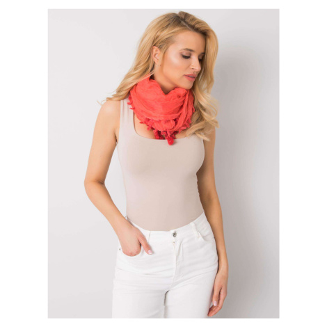 Women's coral scarf with fringe