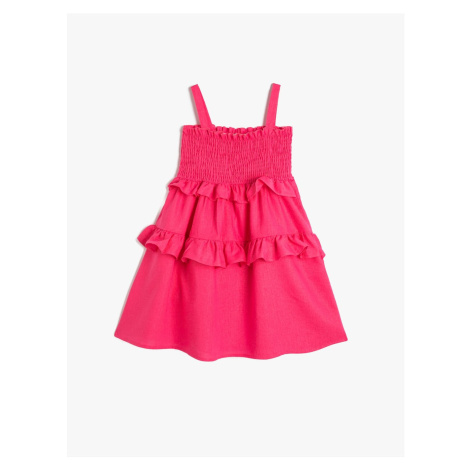 Koton Frilled Dress with Straps Gipe Detail