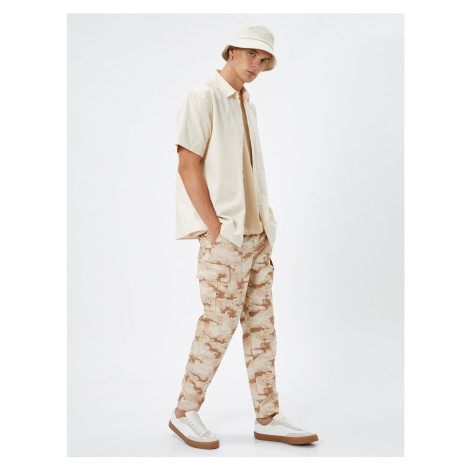 Koton Cargo Pants Camouflage Printed Pocket Detailed Lace Waist