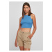 Women's top with cropped ribs horizon blue