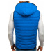 Modern men's vest with a hood - blue