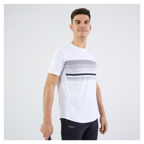 Pánske tenisové tričko Essential s krátkym rukávom biele ARTENGO
