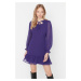 Trendyol Purple Collar Detailed Woven Winter Dress