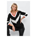 Cool & Sexy Women's Black V Neck Knitwear Tunic DA49