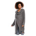 Tehotenský a dojčiaci sivý asymetrický sveter s voľným rolákom