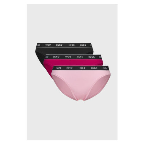 3 PACK Klasické nohavičky HUGO Triplet Pink Hugo Boss