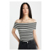 DEFACTO Fitted Striped Open Shoulder Basic Plain Knitwear Blouse