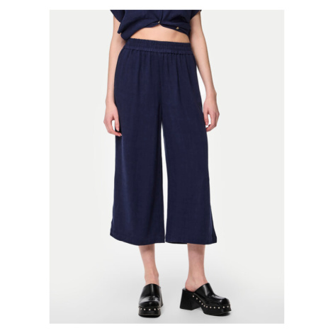 Pieces Culottes nohavice Vinsty 17124361 Tmavomodrá Wide Leg