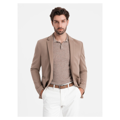 Ombre Men's jacket with patch pockets - dark beige