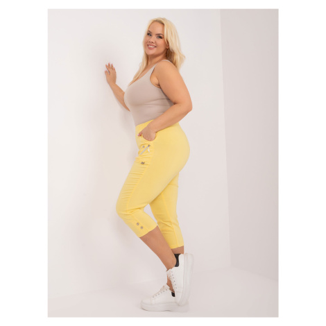 Light yellow fabric trousers size 3/4 plus