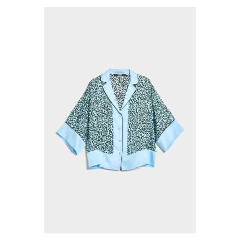 Košeľa Karl Lagerfeld Kl Leopard Printed Pj Shirt Modrá
