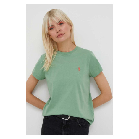 Bavlnené tričko Polo Ralph Lauren zelená farba,211898698