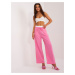 Pink fabric trousers with ties