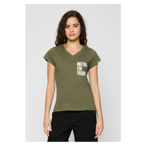 Ladies Waiting For Friday Box Olive Tee mister tee