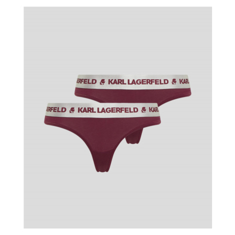 Spodná Bielizeň Karl Lagerfeld Metallic Logo Thong 2-Pack Červená