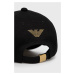 Bavlnená čiapka EA7 Emporio Armani čierna farba, s nášivkou