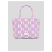 Women's White-Purple Patterned Handbag KARL LAGERFELD Monogram Knit - Women
