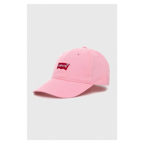 Detská čiapka Levi's ružová farba, s nášivkou Levi´s