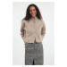 Trendyol Mink Wide Pattern Crop Soft Texture Wide Pattern Knitwear Cardigan