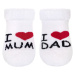 Dojčenské froté ponožky New Baby biele I Love Mum and Dad, veľ:62 , 20C26542