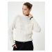 Koton High Collar Sweater Knitted Textured Piping Long Sleeve