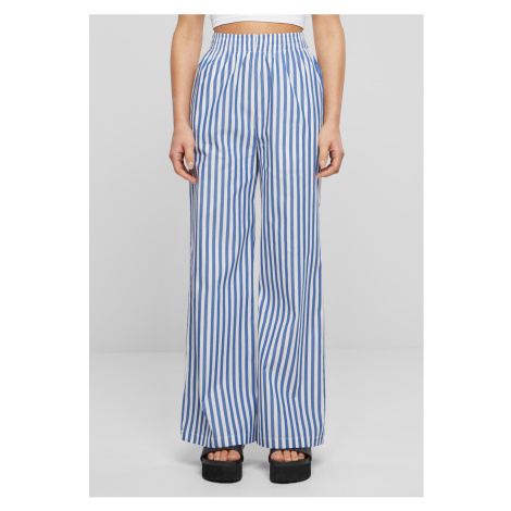 Women's Striped Loose Trousers White/Blue Urban Classics