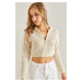 Bianco Lucci Women's Openwork Knitwear Cardigan