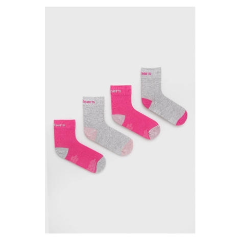 Detské ponožky Skechers (4-pak) fialová farba