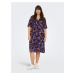 Dark blue Women's Floral Shirt Dress ONLY CARMAKOMA Nova - Ladies