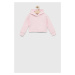 Detská mikina Guess ružová farba, s kapucňou, s potlačou
