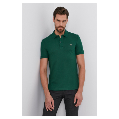 Bavlnené polo tričko Lacoste PH4012.-132, zelená farba, jednofarebné