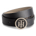 Tommy Hilfiger Opasok - TH ROUND BUCKLE BELT 3.0 čierny