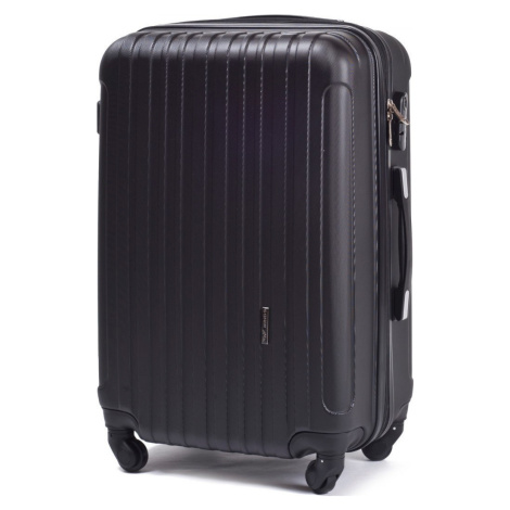 Čierny škrupinový kufor FLAMINGO veľ. 2011, Large travel suitcase Wings Black