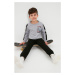 Trendyol Gray Striped Printed Boy Knitted Slim Tracksuit Set