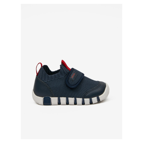 Dark Blue Boys Sneakers with Geox Leather Details - Boys