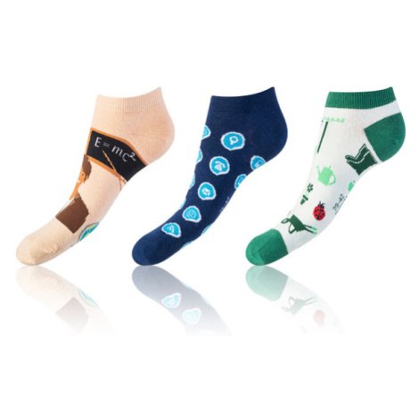 Bellinda CRAZY IN-SHOE SOCKS 3x - Moderné farebné nízke crazy ponožky unisex - tmavo modrá - tma