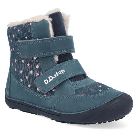 Barefoot detské zimné topánky D.D.step W063-333A modré