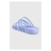 Šľapky Crocs Splash Glossy Strappy Sandal dámske, fialová farba, 208537